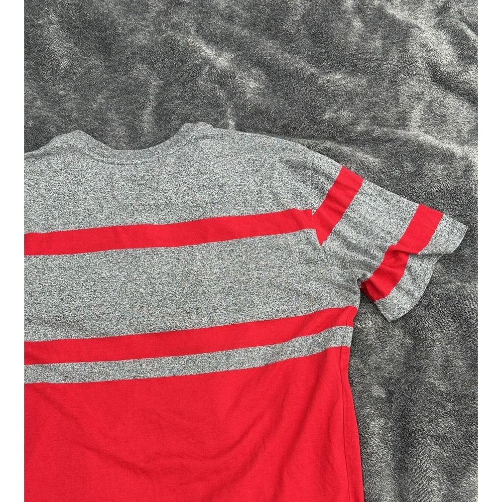Ecko Unltd Mens Graphic T-Shirt Red Gray Striped FU Logo Y2K Streetwear 1972 - Picture 11 of 13